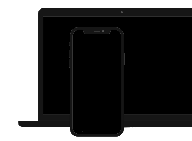 Laptop and phone together